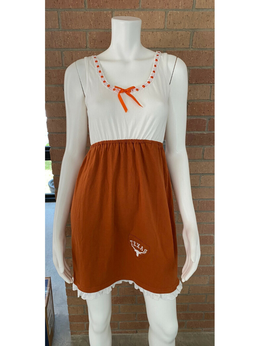 Womens UNIVERSITY OF TEXAS LONGHORNS GAME DAY DRESS Carole Little RUFFLE TRIM